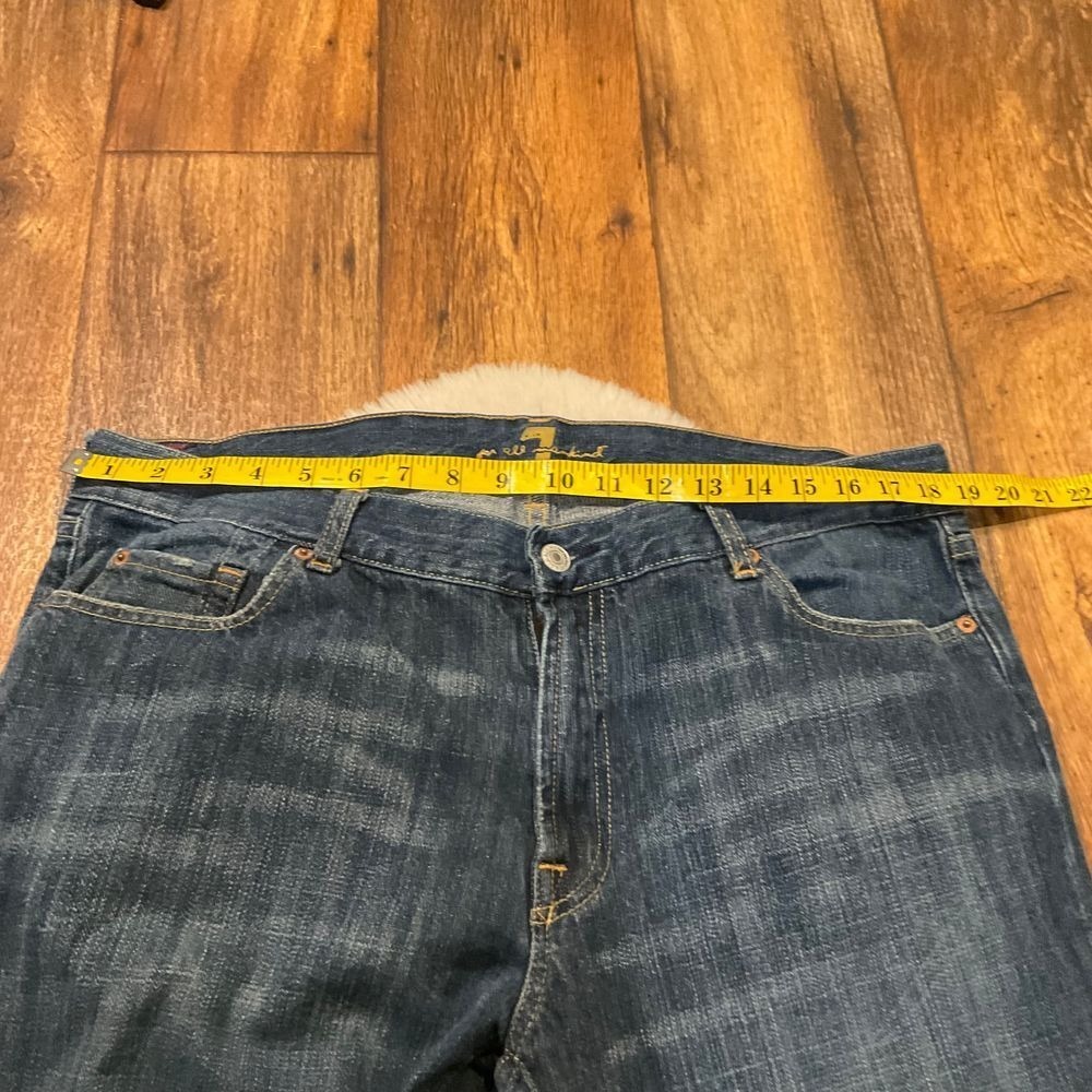 7 For All Mankind Men's Denim Jeans Size 38 Dark Wash 30" Inseam Bootcut T520061 - Picture 3 of 10